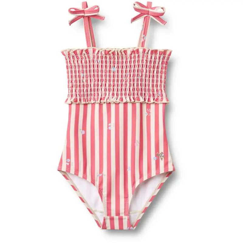 Wheat Red Stripe Flowers Swimsuit Selma 1