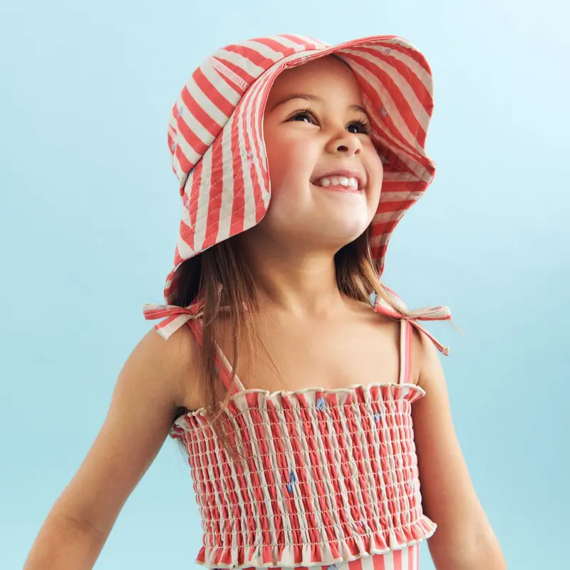 Wheat Red Stripe Flowers Swimsuit Selma 2