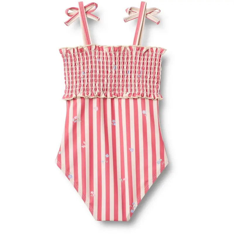 Wheat Red Stripe Flowers Swimsuit Selma 5