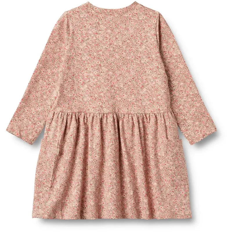 Wheat Rose Dust Flower Meadow Jersey Dress L/S Bessie 2