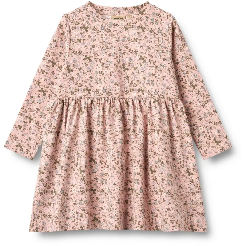 Wheat Rose Powder Flowers Jersey Dress L/S Sessa 1