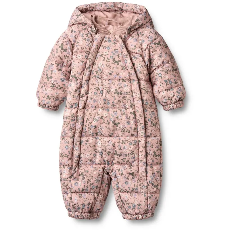 Wheat Rose Powder Flowers Puffer Baby Suit Edem 1