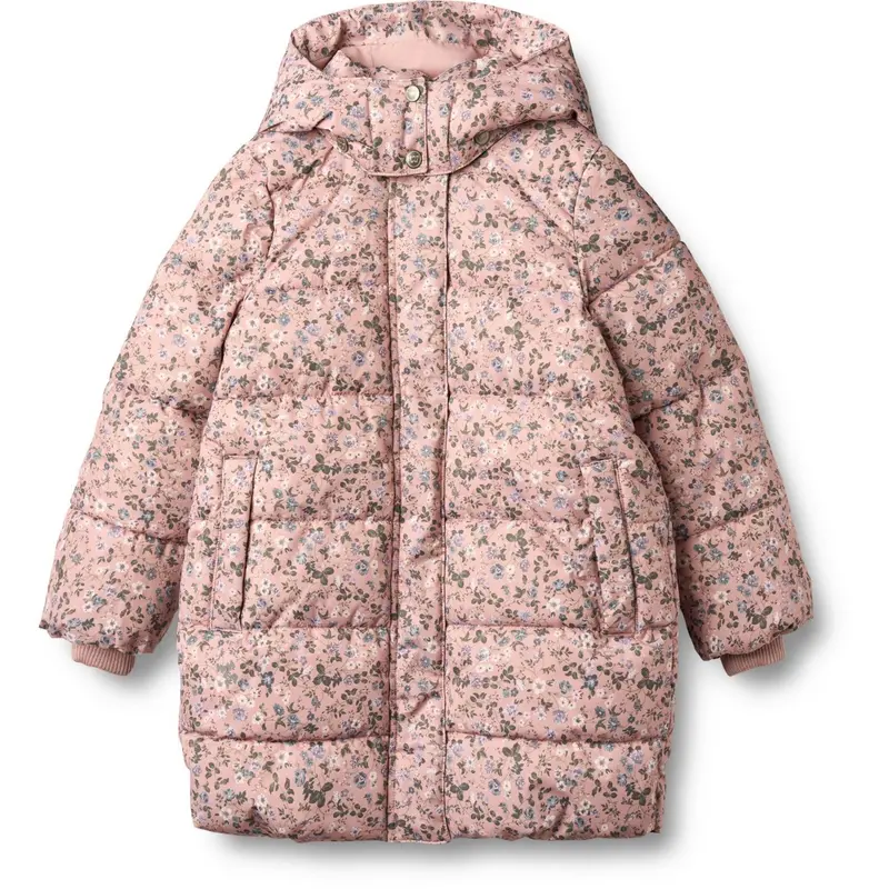 Wheat Rose Powder Flowers Puffer Coat Yrsa 1