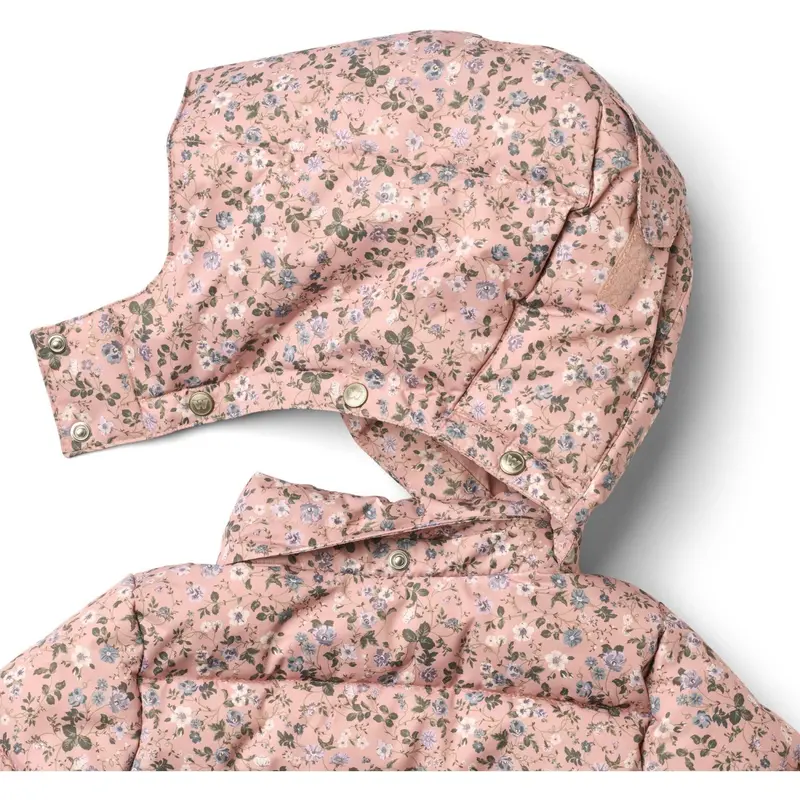 Wheat Rose Powder Flowers Puffer Coat Yrsa 3