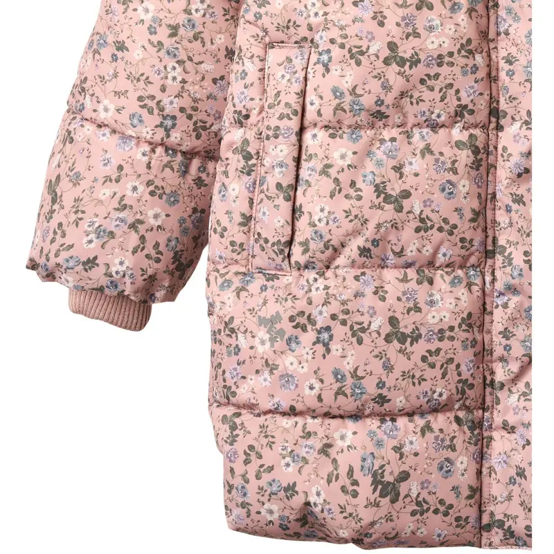 Wheat Rose Powder Flowers Puffer Coat Yrsa 6