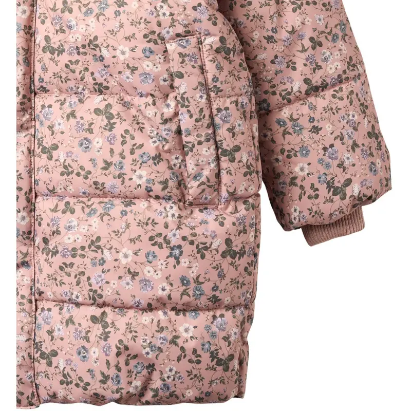 Wheat Rose Powder Flowers Puffer Coat Yrsa 7