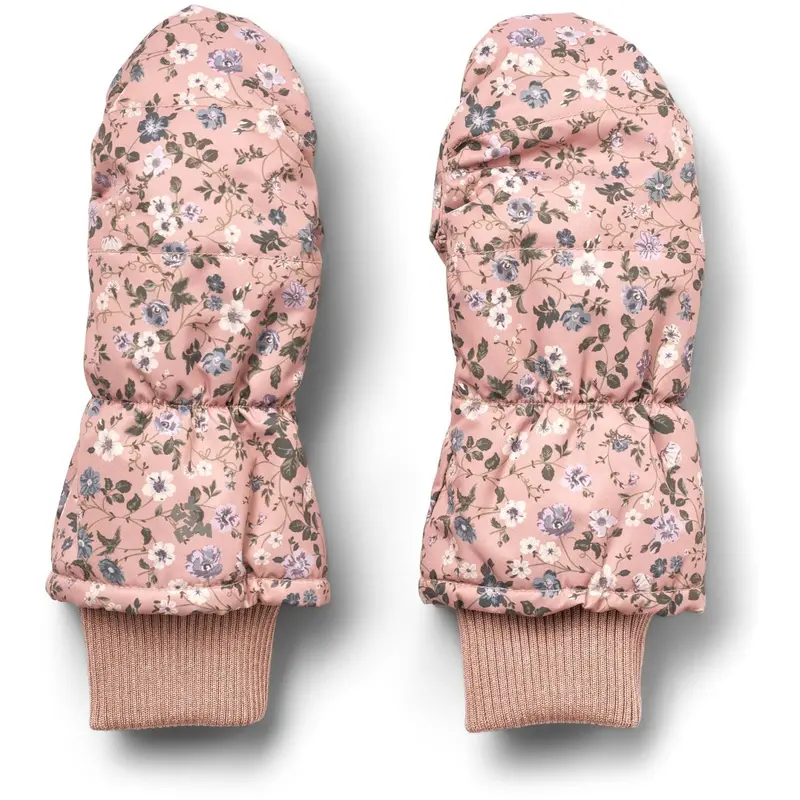 Wheat Rose Powder Flowers Puffer Mittens Jazz 1