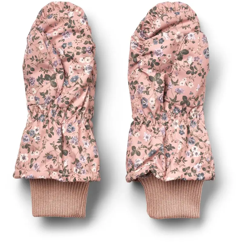 Wheat Rose Powder Flowers Puffer Mittens Jazz 2