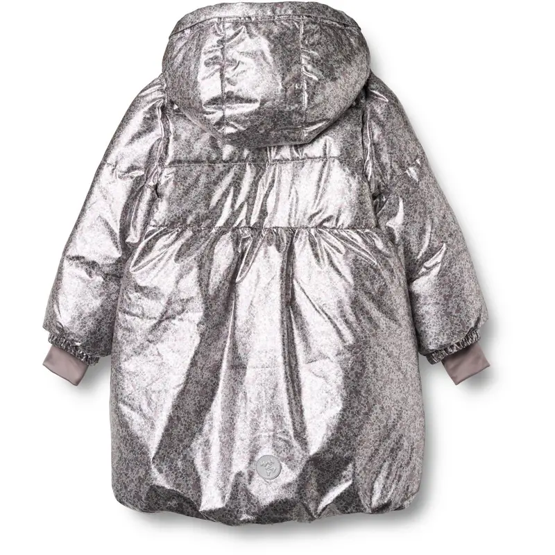 Wheat Silver Flower Meadow Puffer Coat Luna 4