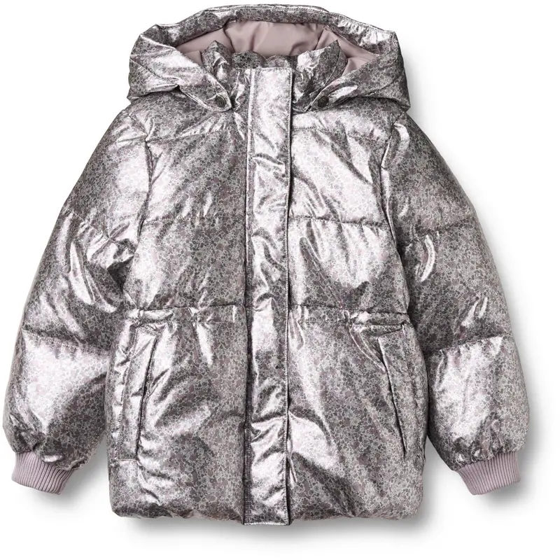 Wheat Silver Flower Meadow Puffer Jacket Eli 1