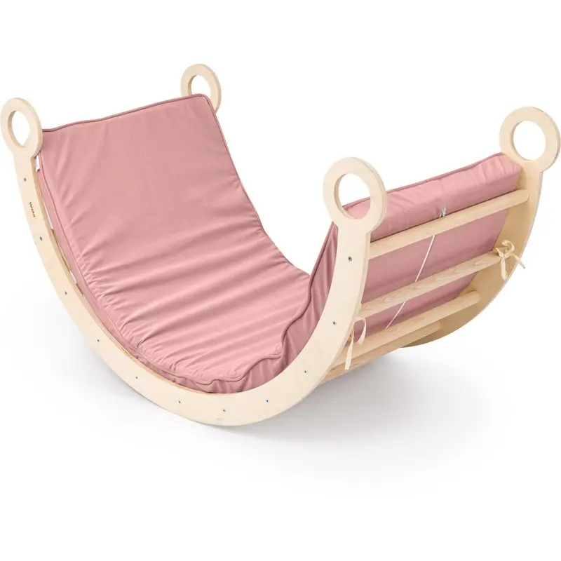 Woobiboo Natural Montessori Rocker With Pink Mattress Xl 1