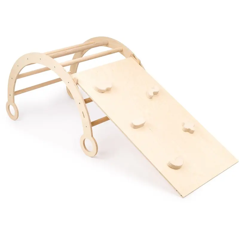 Woobiboo Natural Montessori Wooden Rocker With Slide-Climber L 1