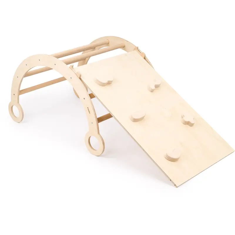 Woobiboo Natural Montessori Wooden Rocker With Slide-Climber M 1