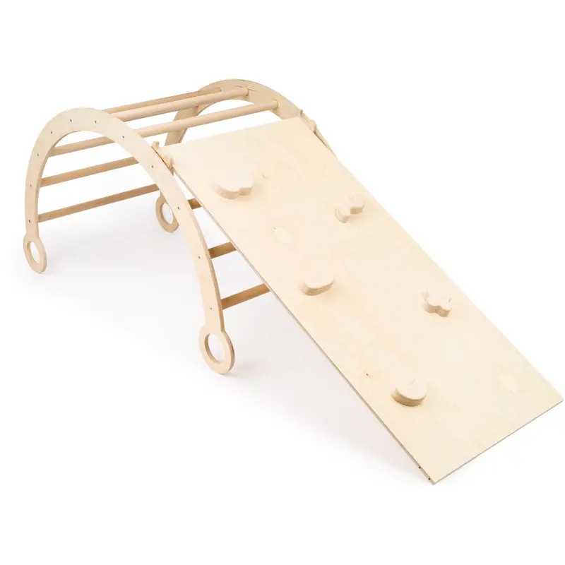 Woobiboo Natural Montessori Wooden Rocker With Slide-Climber Xl 1