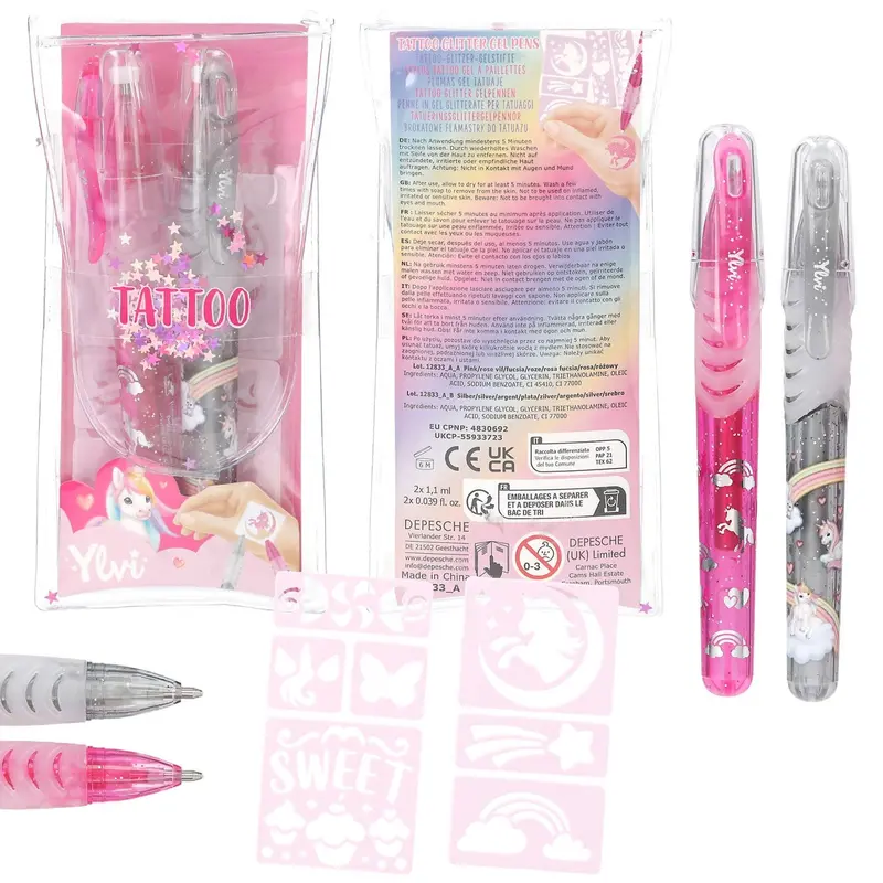 Ylvi Tattoo Glitter Gel Pens 1