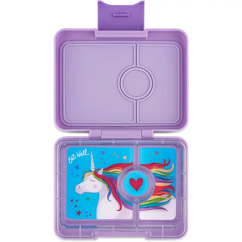 Yumbox Lavande Purple / Unicorn Tray Snack Size Bento Lunch Box 1