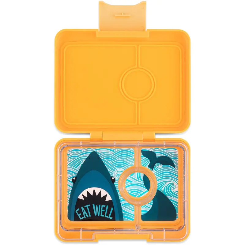 Yumbox Yoyo Yellow / Shark Tray Snack Size Bento Lunch Box 1