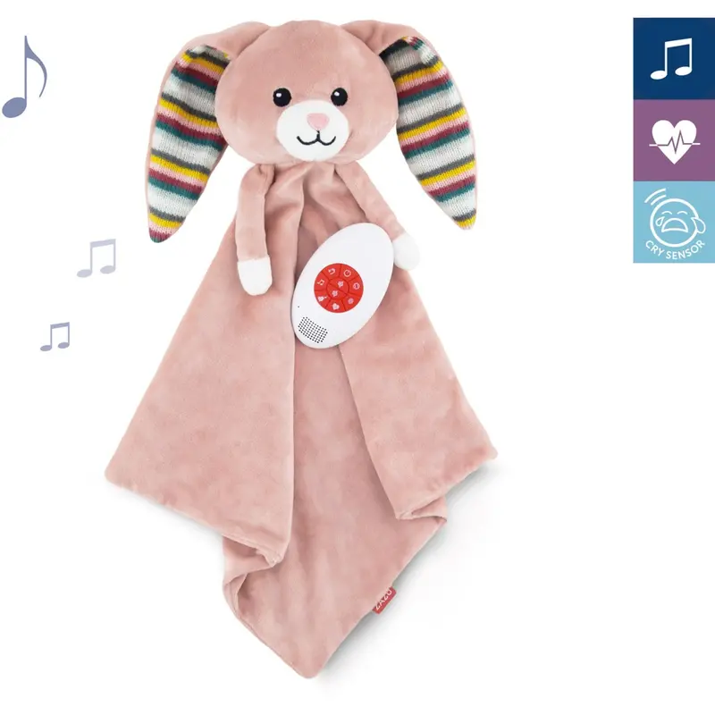 Zazu Pink Becky The Bunny Comforter With Sound 1