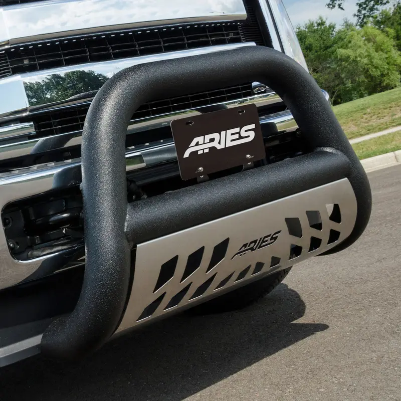 Aries Al45-4016 Big Horn 4-Inch Black Aluminum Bull Bar For Chevrolet & Gmc Trucks 1