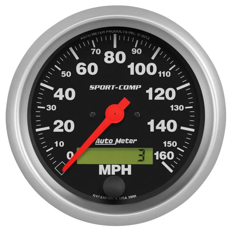 Autometer Sport Comp Speedometer – 3-3/8 Inch Electric Gauge With Lcd Odometer And 160 Mph Range 1