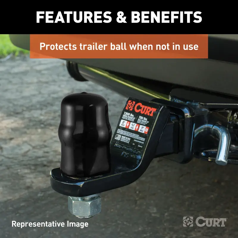 Curt 21810 2-5/16-Inch Black Rubber Trailer Hitch Ball Cover 1