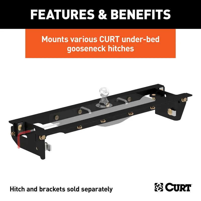 Curt 60645 Double Lock Ezr Gooseneck Installation Brackets; Select Ford F-250; F-350 1
