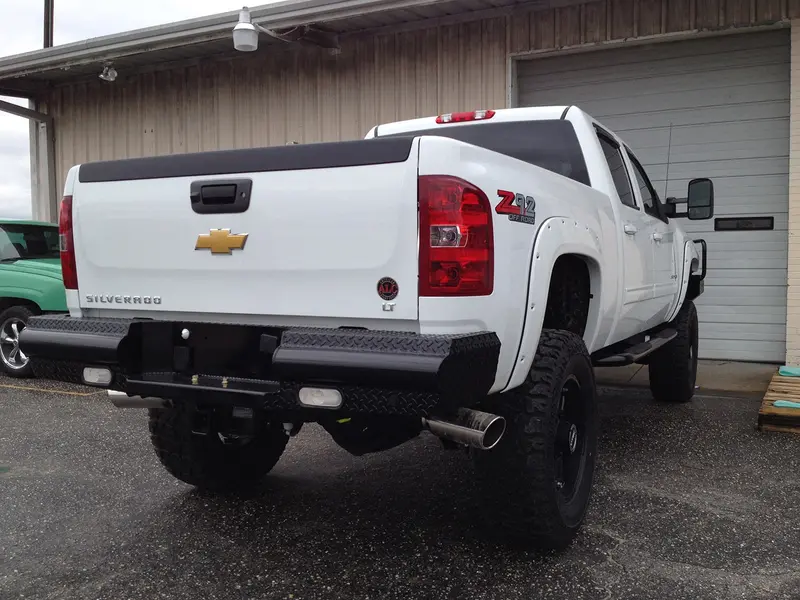 Fab Fours Ch11-T2150-1 Ranch-Style Rear Bumper – Heavy-Duty Steel, Two-Tone Black Powder Coat 1