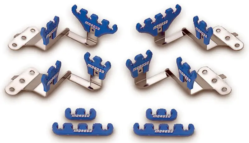 Moroso 72140 Blue Wire Loom Kit For Small-Block Chevy Center-Bolt Valve Covers 1