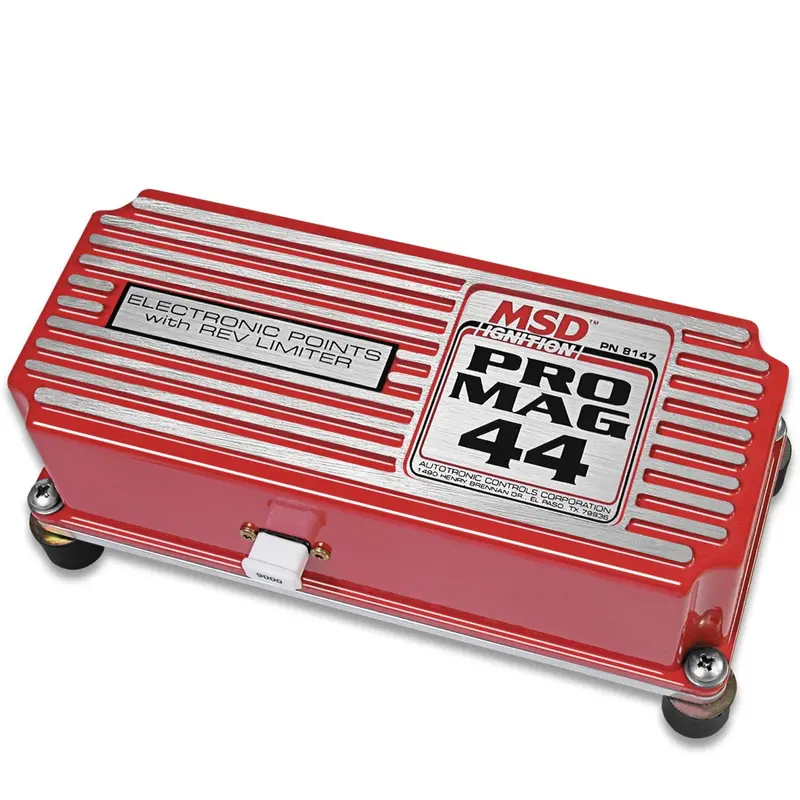 Msd Pro Mag Electronic Ignition Box – 44-Amp Output With Rev Limiter, Red Housing (8147) 1