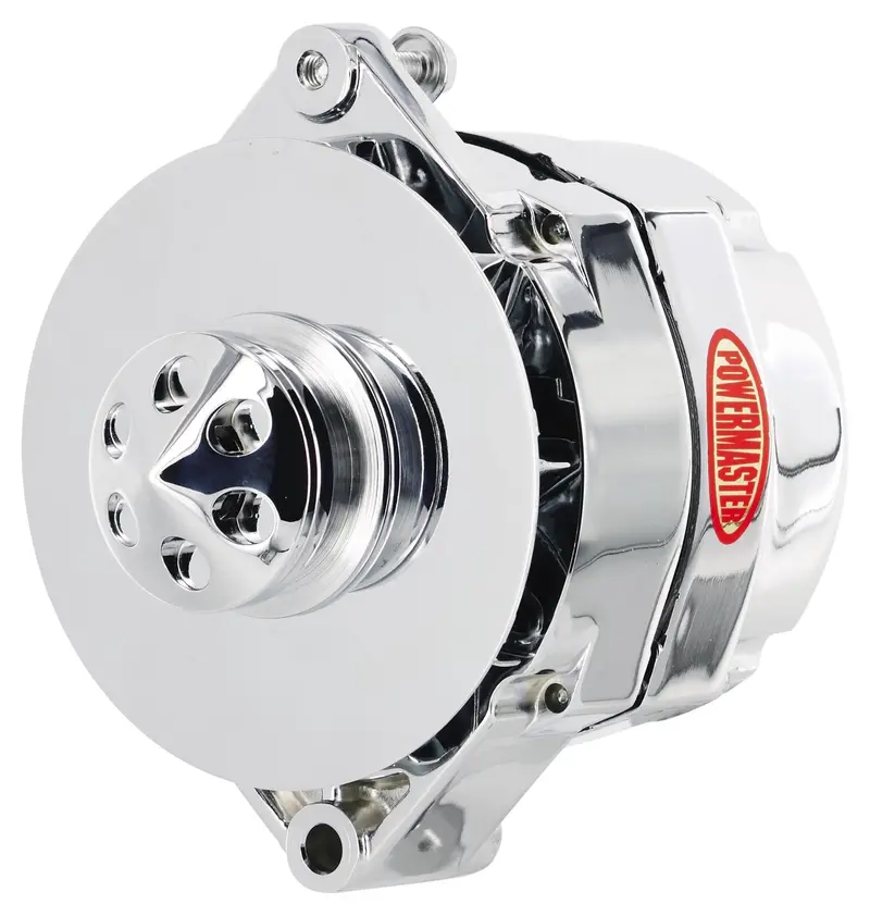 Powermaster 37294 Chrome 12Si Alternator – 150 Amp, High Idle Output With Baffle & Cone 1