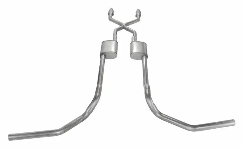 Pypes Performance Exhaust System – Crossmember-Back W/X-Pipe, Dual Exit, For 1975–1976 Ford Trucks 1