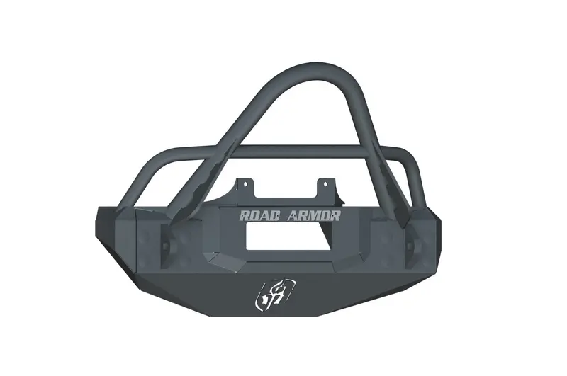 Road Armor 509R4B Stealth Stubby Winch Bumper With Stinger Guard – Satin Black Finish 1