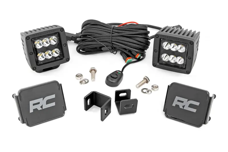 Rough Country 71071 Dual 2-Inch Led Ditch Light Kit – Spot Beam, Black, For 2022–2023 Toyota Tundra 1