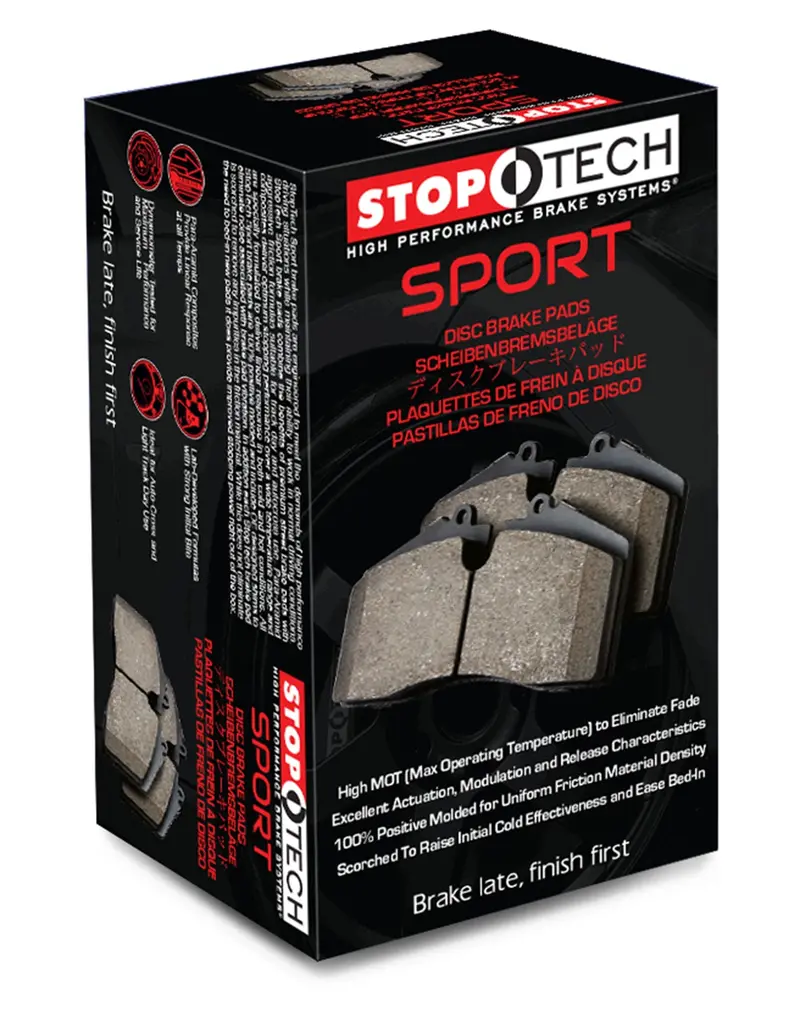 Stoptech Sport Brake Pad Set – Includes Shims & Installation Hardware 1