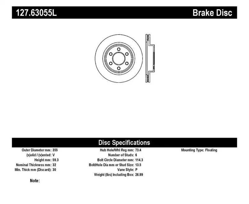 Stoptech Sport Drilled And Slotted Brake Rotor – Front Left (127.63055L) 1
